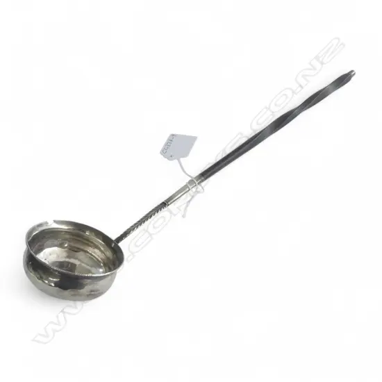 GEORGIAN SILVER COIN TODDY LADLE BALEEN HANDLE, L.330mm