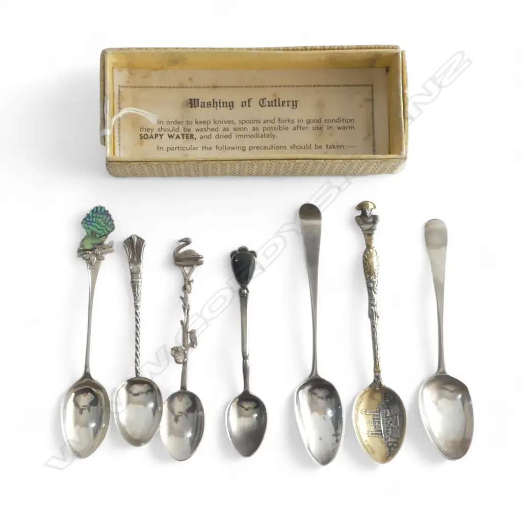 6 SILVER TEASPOONS, 66gm plus 1 PLATED Image 1++