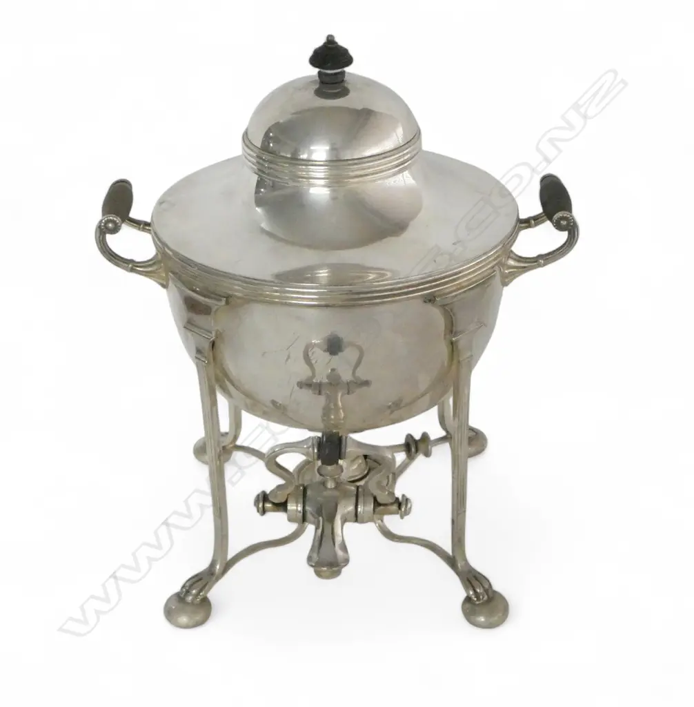 EDWARDIAN SILVER PLATE SAMOVAR with burner. H.340mm Image 1++