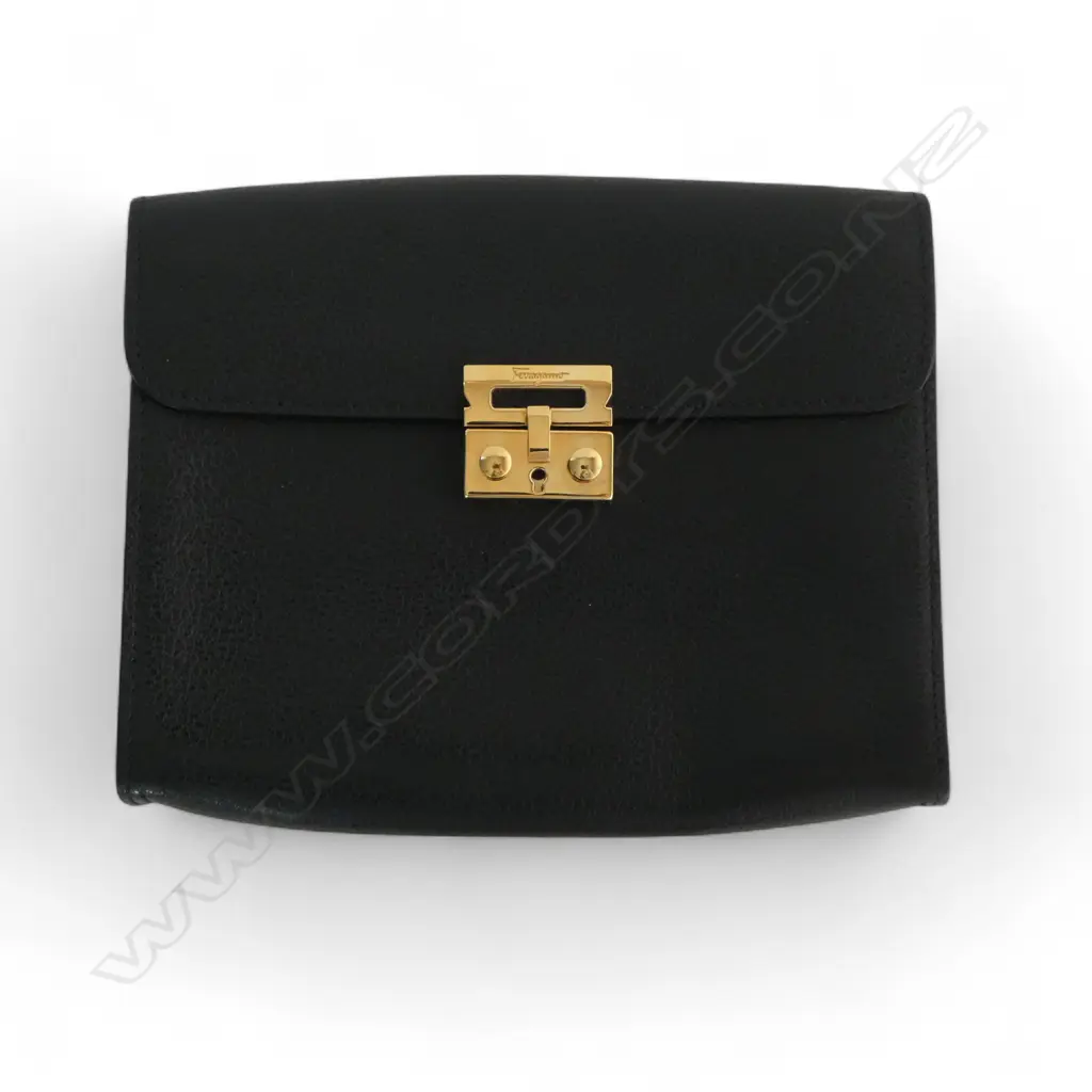 SALVATORE FERIAGAMO MEN'S LEATHER CLUTCH BAG Image 1++