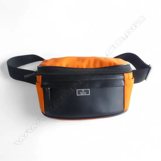 GUCCI FLUORO WAIST BAG, NYLON & LEATHER, PLATE LOGO BUCKLE, unused new condition, Purchased DFS Downtown, Auckland