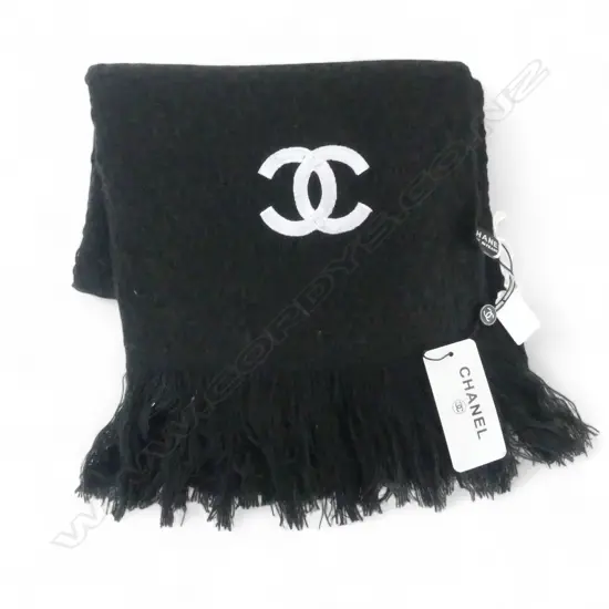 CHANEL BLACK STOLE (with original swing tag)