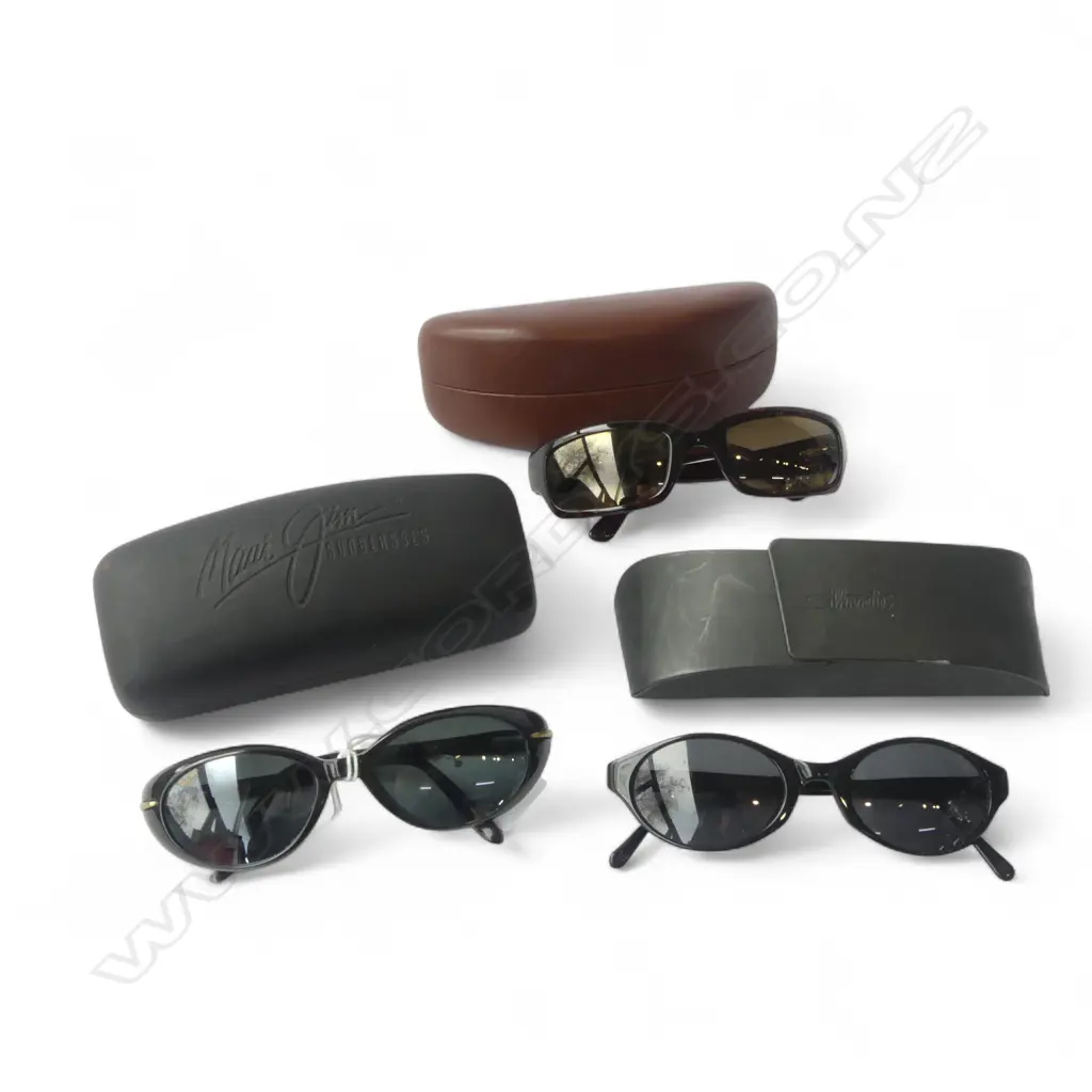 3 PRS SUNGLASSES, 2 MAUI JIM, 1 CK, ALL CASED Image 1++