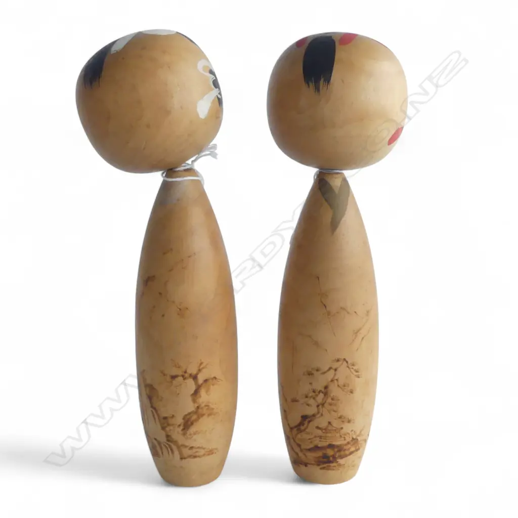 PR VINTAGE 1930's NODDING KOKESHI DOLLS, H.200mm Image 1++