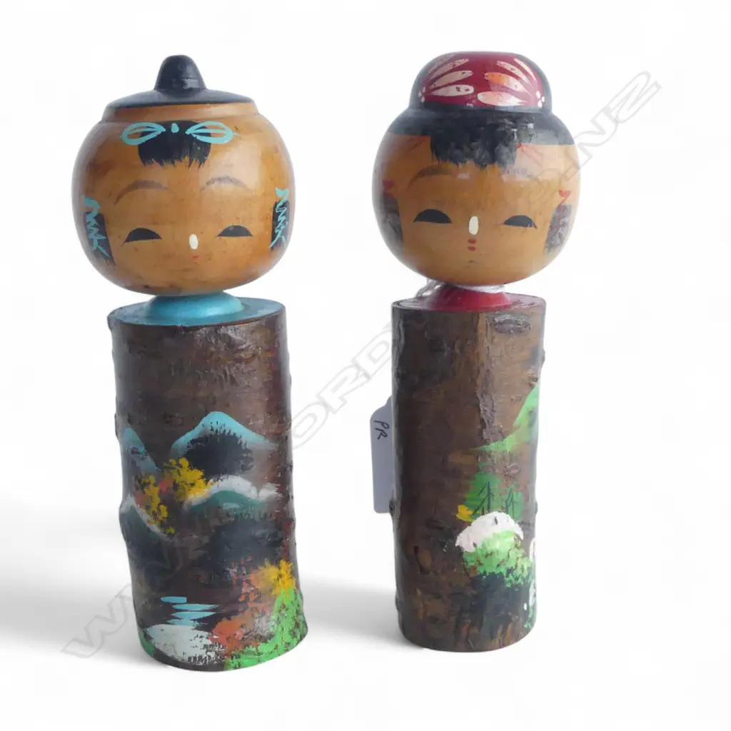PR 1950's NODDING KOKESHI DOLLS, H.140mm Image 1++