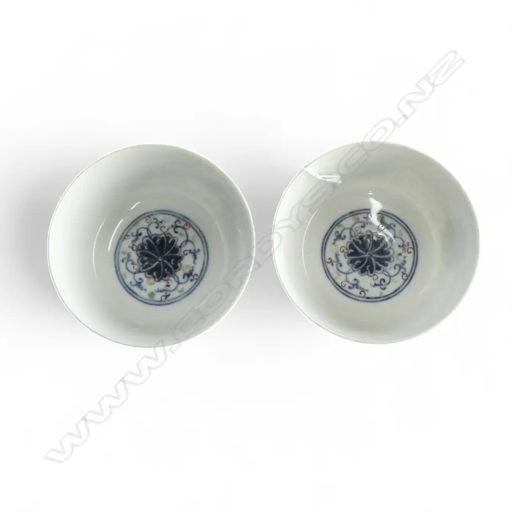 PR CHINESE DUCAI BOWLS 115mm dia XUANTONG MARK Image 1++