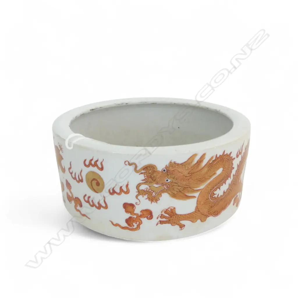 ORIENTAL BOWL; DRAGON & PHOENIX, GUANGXU MARK 160mm dia Image 1++