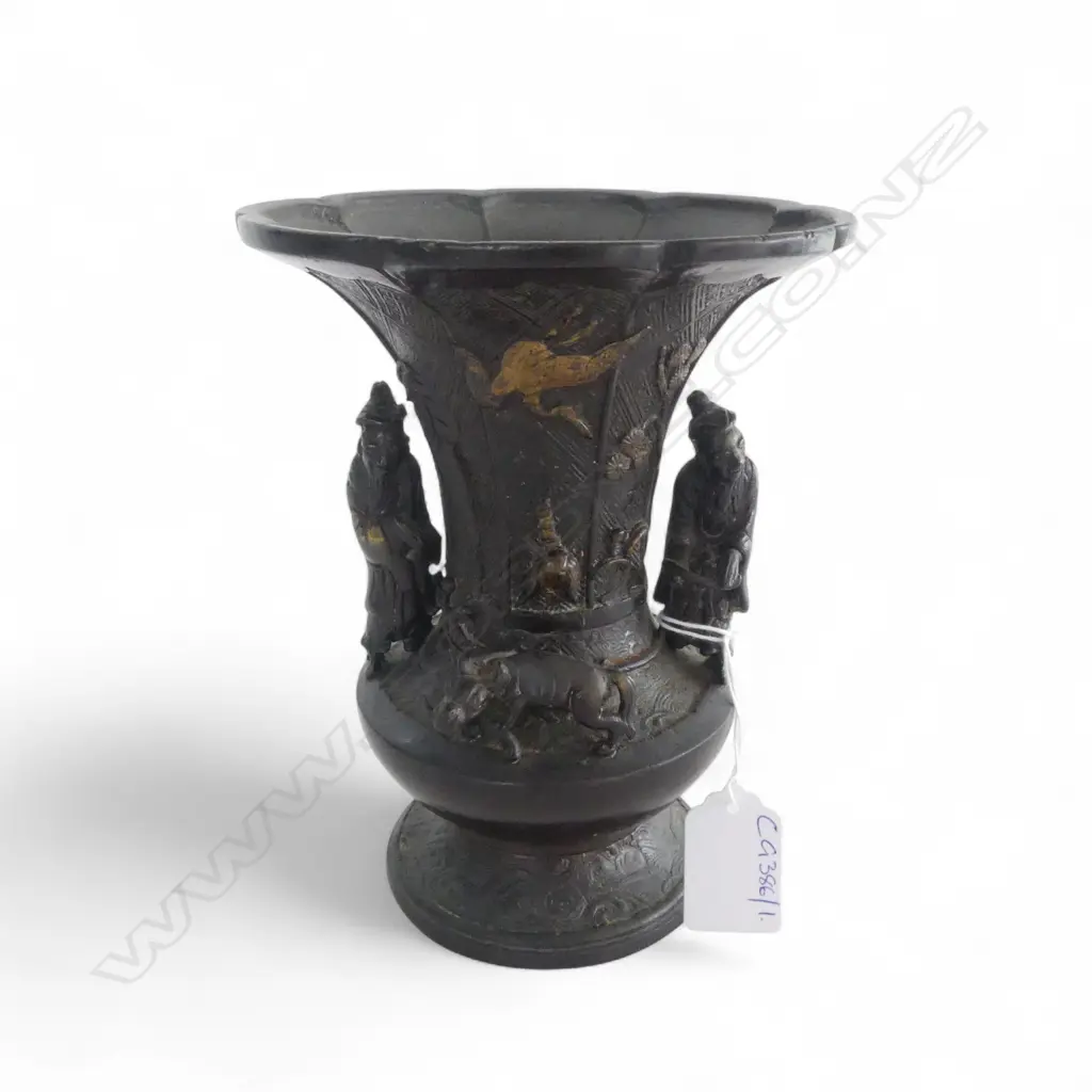 CHINESE ARCHIAC STYLE BRONZE VASE H.170mm Image 1++
