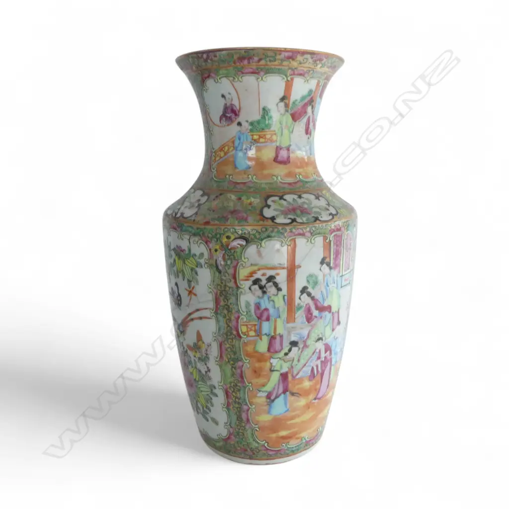 CHINESE FAMILLE ROSE VASE H.345mm FAULTS Image 1++