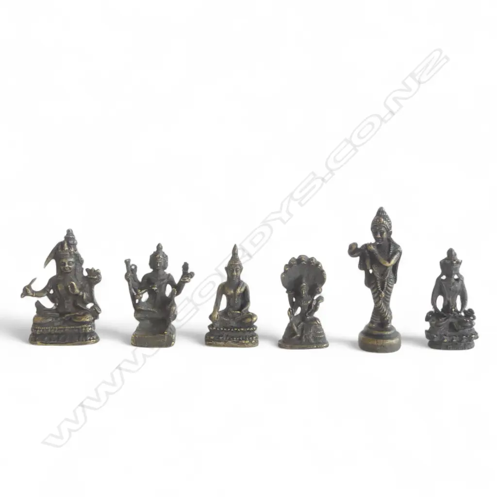 6 INDIAN BRONZE FIGURES H.50mm Image 1++
