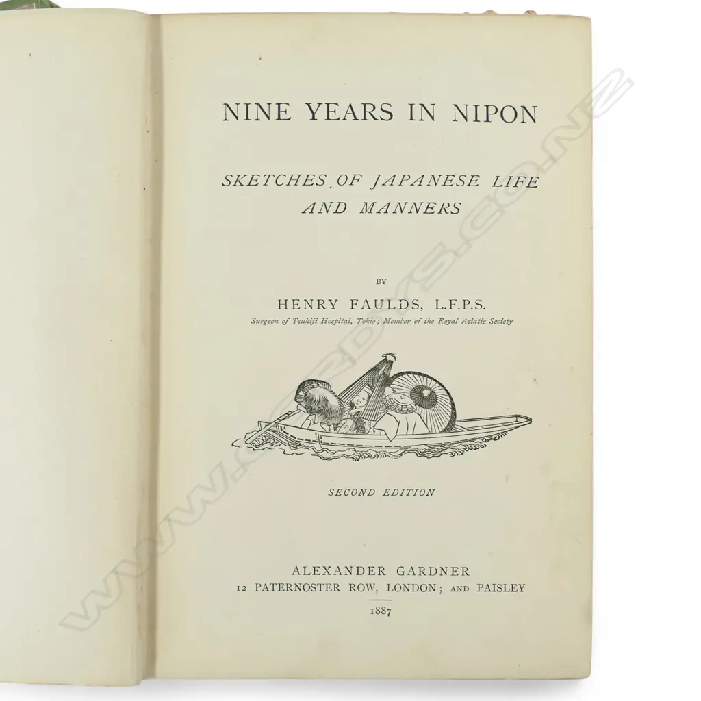 Henry Faulds L.F.P.S 'Nine Years in Nipon...' 1887 Image 1++