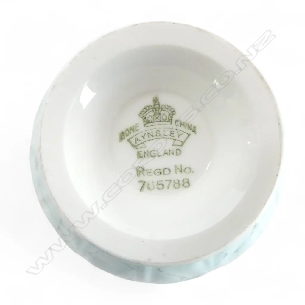 AYNSLEY COFFEE SET AOF BLUE PETTLE PAT COFFEE POT H200 C/SUGAR & 6 CSS Image 1++