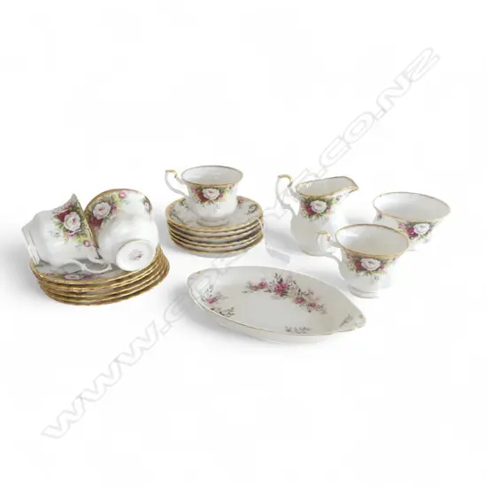 ROYAL ALBERT ‘CELEBRATION’ TEASET C/S/P, MILK & SUGAR
