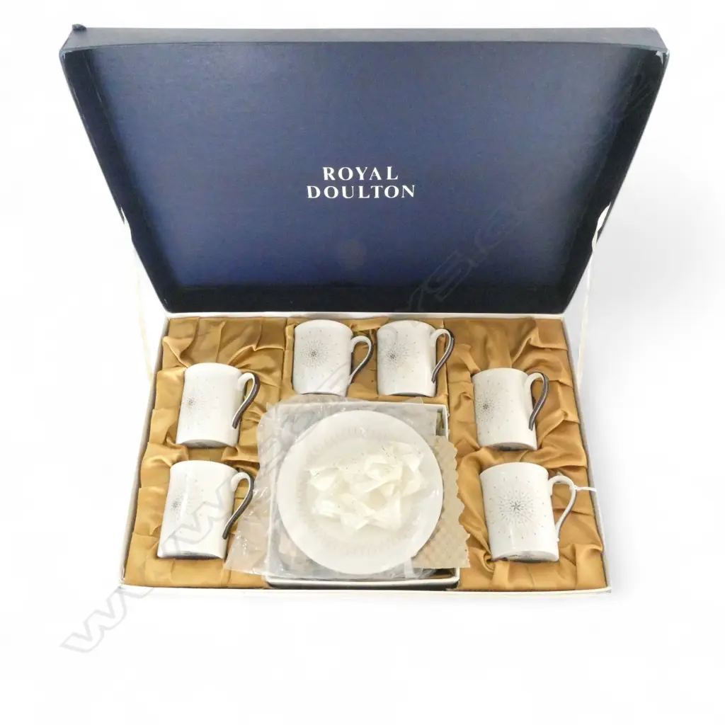 ROYAL DOULTON BOXED COFFEE SET 'MORNING STAR', TC1026, NEVER USED  Image 1++