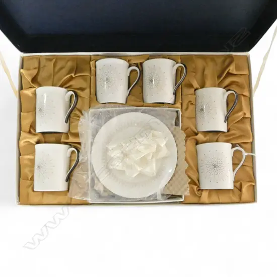 ROYAL DOULTON BOXED COFFEE SET 'MORNING STAR', TC1026, NEVER USED 