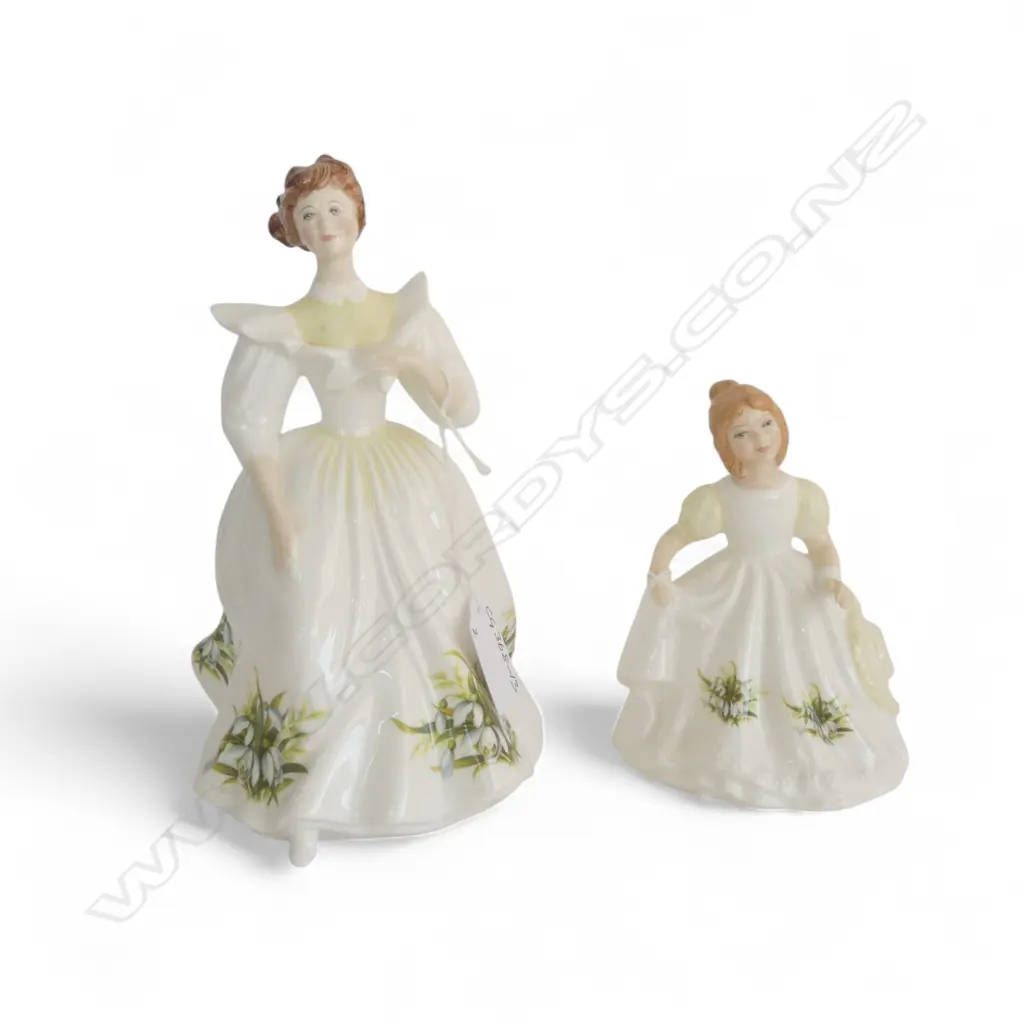 TWO ROYAL DOULTON 'JANUARY' FIGURINES, H.200, 140mm Image 1++