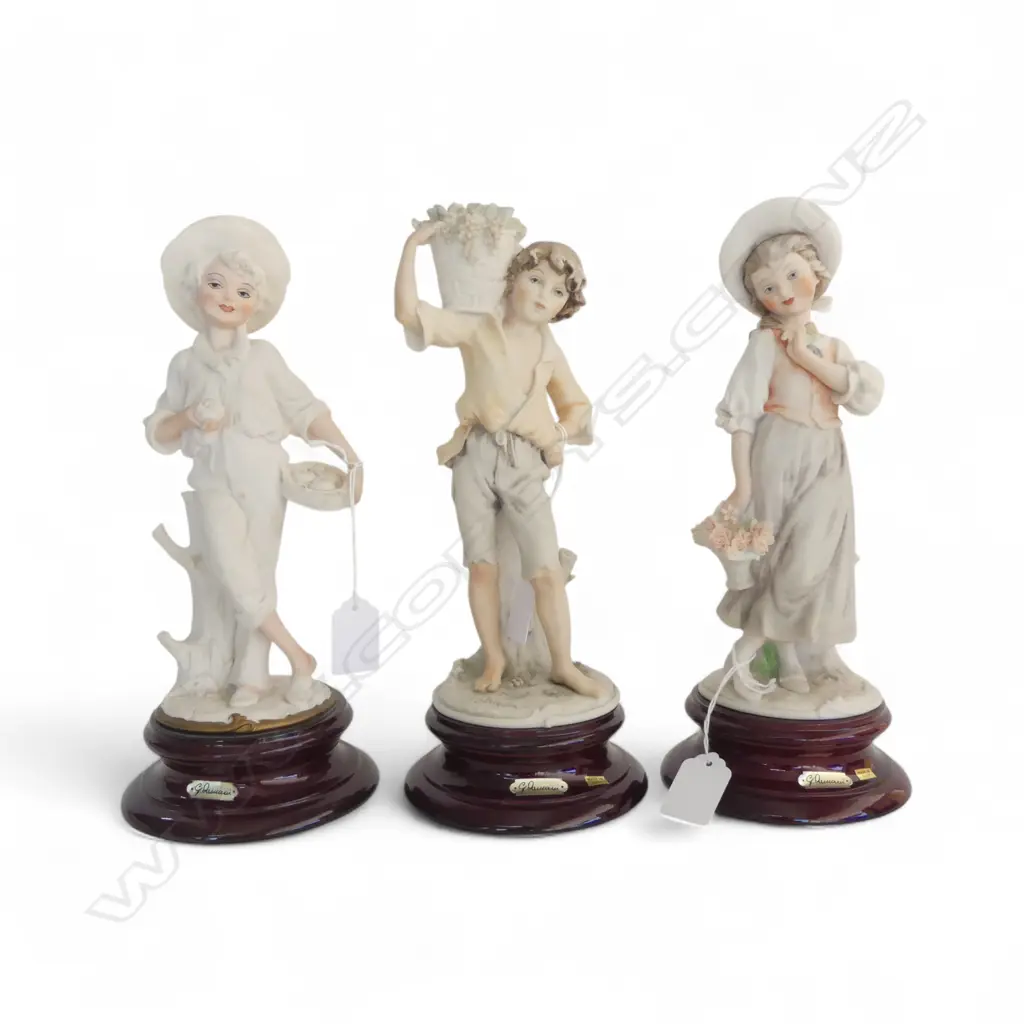 3 GIUSEPPE ARMANI for CAPODIMONTE PORCELAIN FIGURINES, H.270mm Image 1++