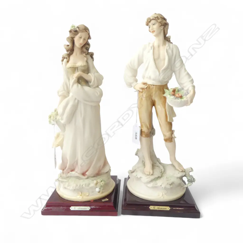 TWO GIUSEPPE ARMANI for CAPODIMONTE PORCELAIN FIGURINES, H.310mm Image 1++