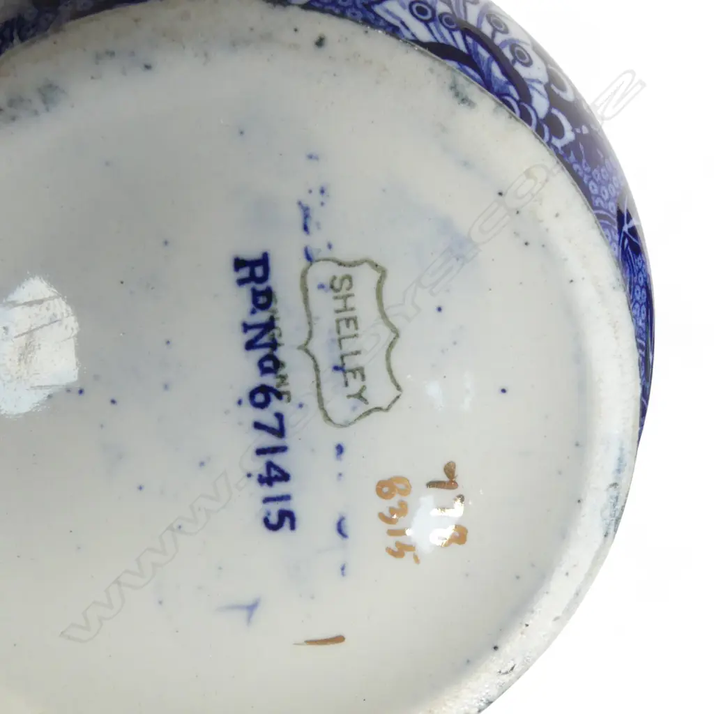 SHELLEY VASES; 2 B/W + KINGFISHER ON BLACK GROUND H.240mm Image 1++