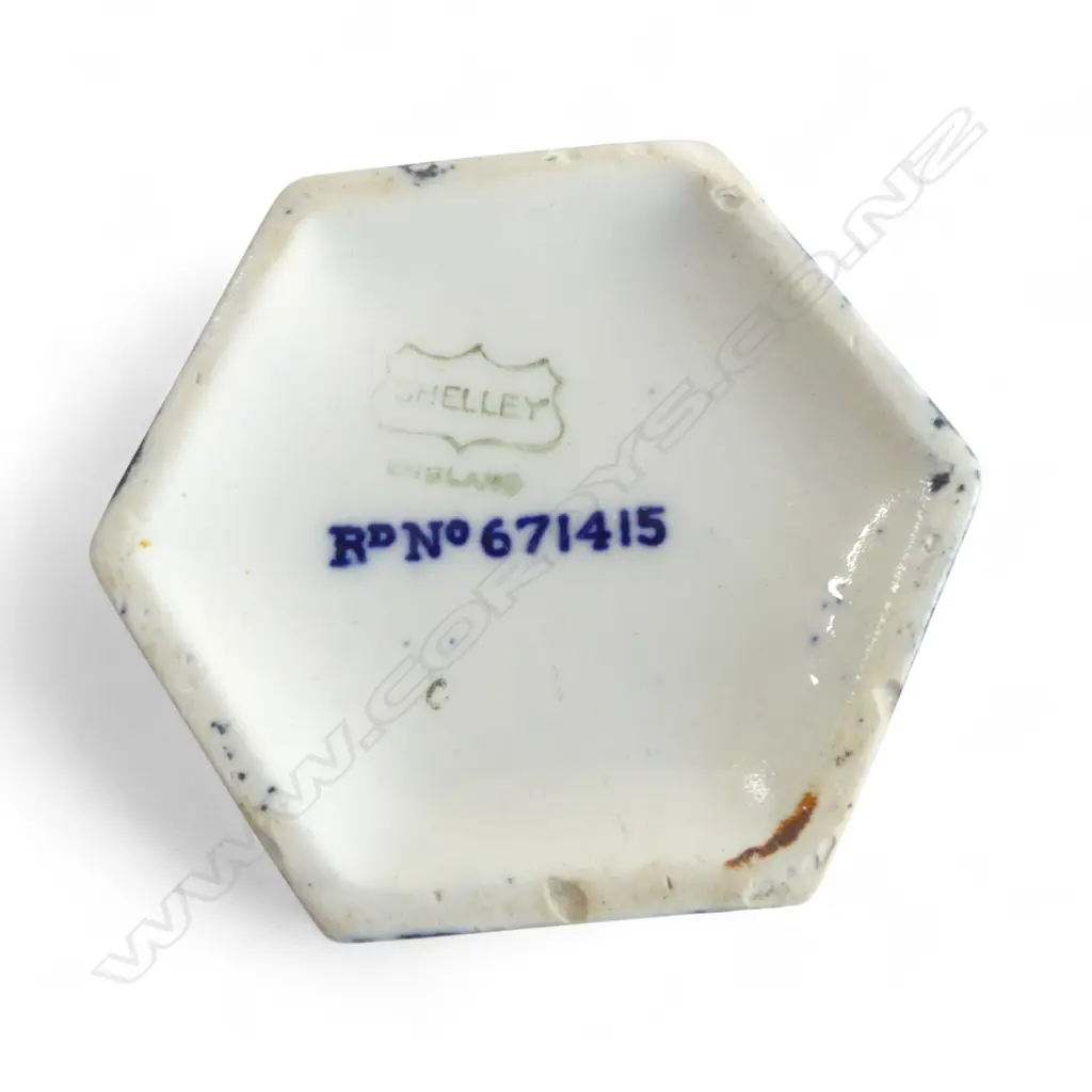 SHELLEY VASES; 2 B/W + KINGFISHER ON BLACK GROUND H.240mm Image 1++