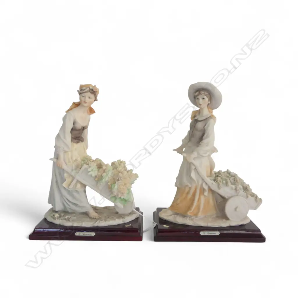 TWO GIUSEPPE ARMANI for CAPODIMONTE PORCELAIN FIGURINES, H.260 x 180mm Image 1++