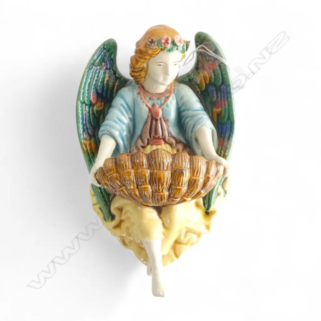 A  GLAZED CERAMIC ANGEL (WALL MOUNTED) 240 mm (H)   Image 1++