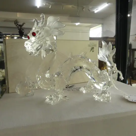 SWAROVSKI 1997 FABULOUS CREATURES - THE DRAGON L.130mm, BOXED 1 PIECE LOOSE + STAND