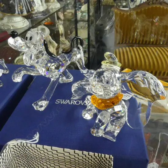 SWAROVSKI DISNEYS PLUTO DOG H.95mm & DUMBO ELEPHANT H.65mm