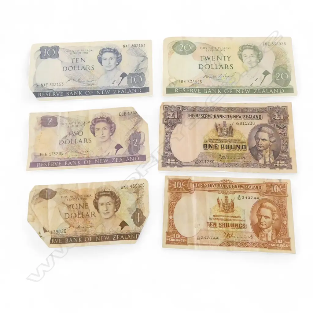 6 N.Z. BANK NOTES Image 1++