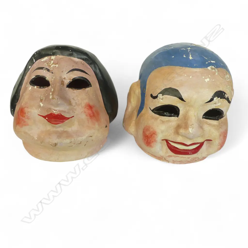 2 MARDI GRAS HEADS H.290mm Image 1++