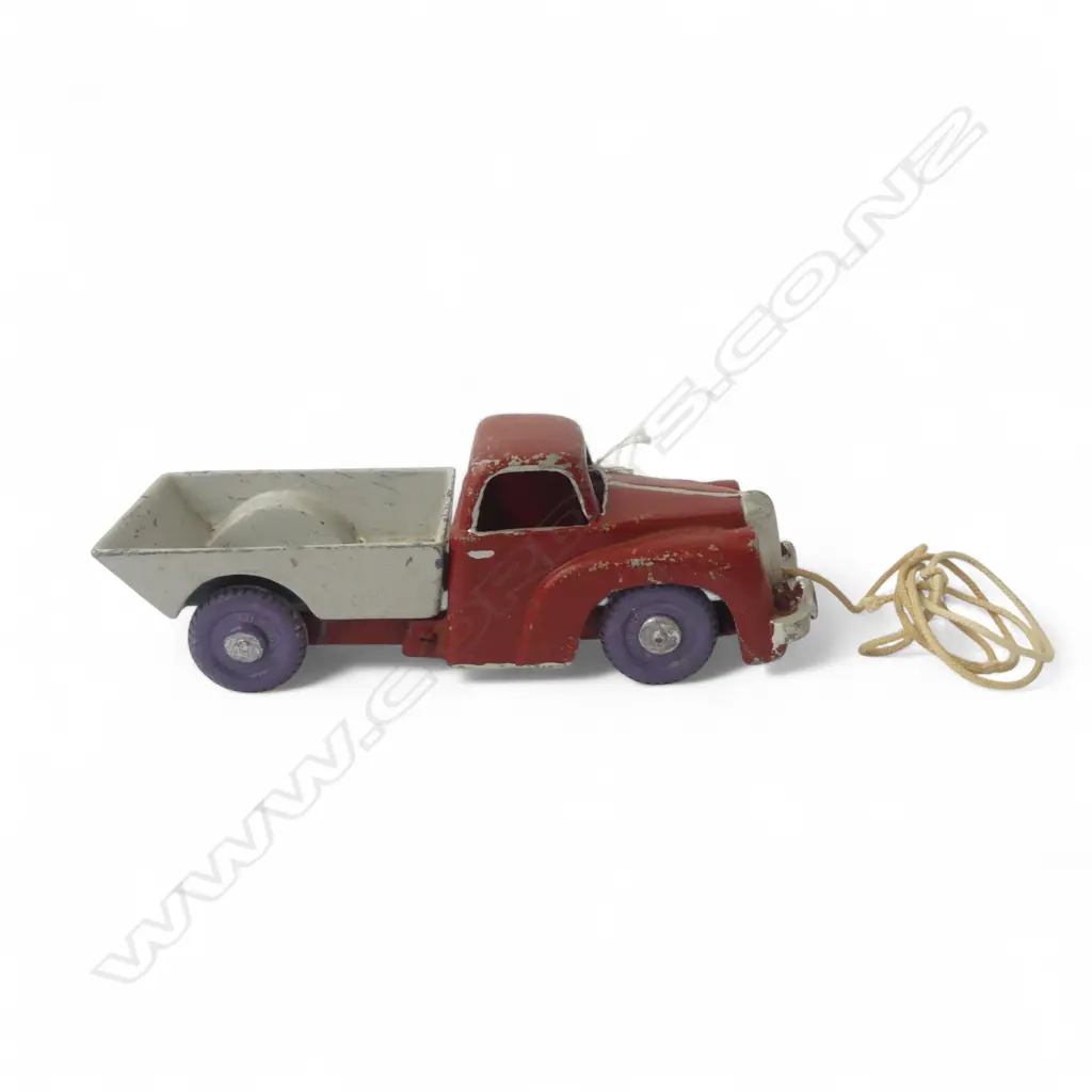 VINTAGE FUN HO TIP TRUCK PAINTED (LATER), RED + PURPLE & GREY,  L.255mm Image 1++