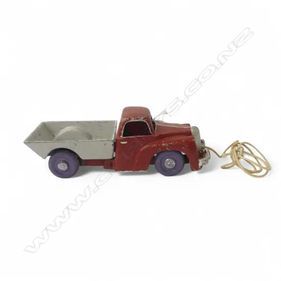 VINTAGE FUN HO TIP TRUCK PAINTED (LATER), RED + PURPLE & GREY,  L.255mm
