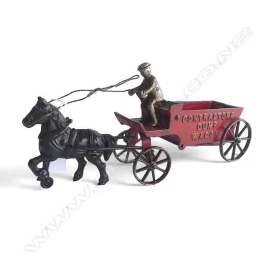20thC CAST IRON IVES U.S.A. 'CONTRACTORS DUMP WAGON', L.335mm