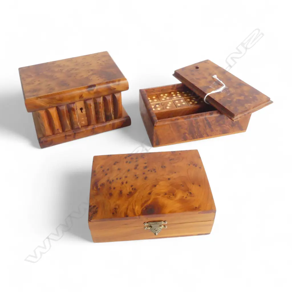 3 BURR TIMBER BOXES W.150mm Image 1++