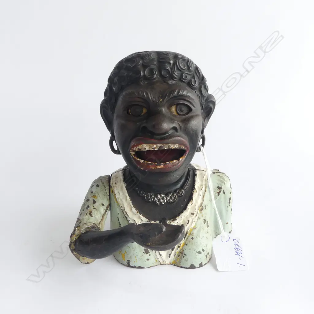 1911 patent CAST IRON DINAH MONEY BANK by John Harper & Co. Note: No base plate Image 1++