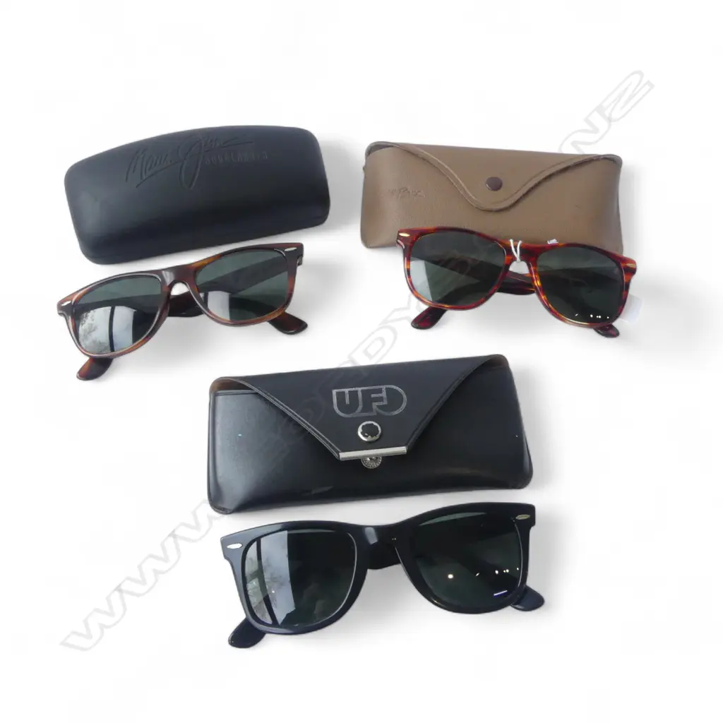 3 PRS SUNGLASSES; 2 RAY-BAN WAYFARERS + BILL BASS Image 1++