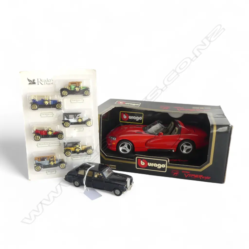 MODEL CARS; BURAGO DODGE VIPER, DINKY ROLLS ROYCE, 6 PACK Image 1++