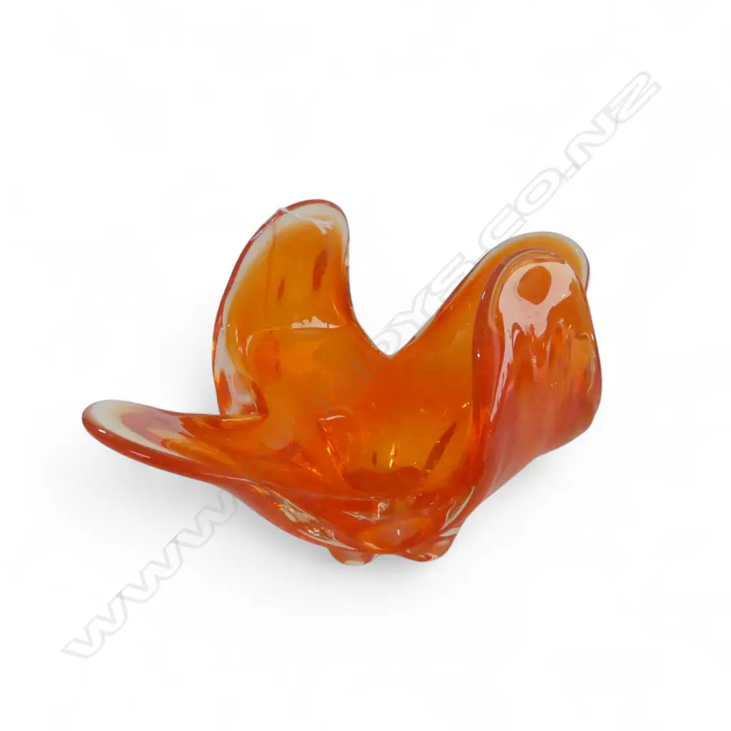 ORANGE ART GLASS VASE W.305mm Image 1++