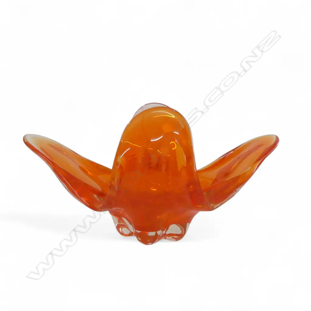 ORANGE ART GLASS VASE W.305mm Image 1++