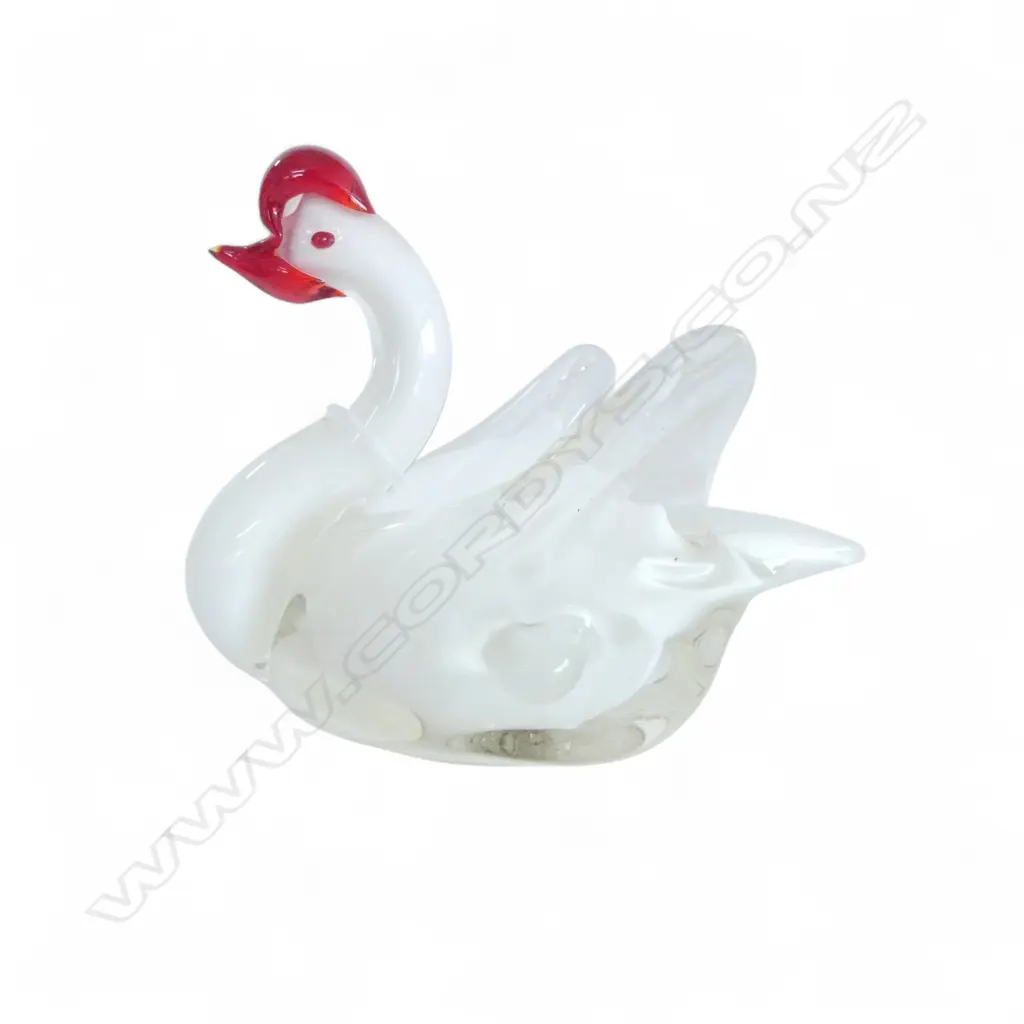 VINTAGE GLASS SWAN H.115mm Image 1++