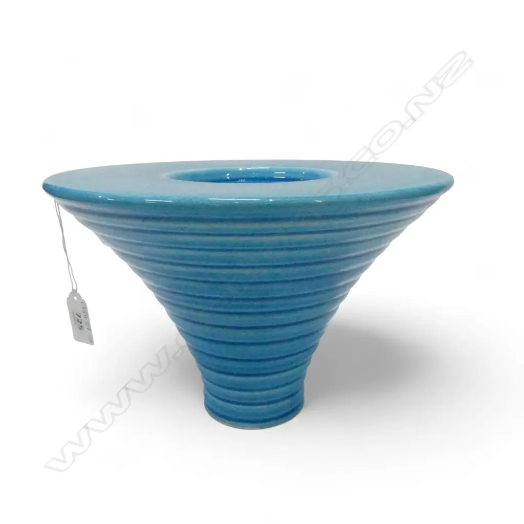 PETER COLLIS RIBBED SHALLOW VASE Dia.250 H.165mm Image 1++