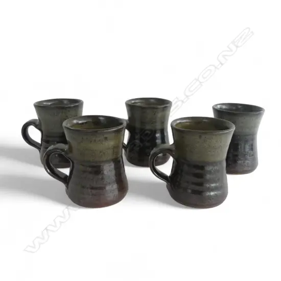 5 MIREK SMISEK N.Z. STUDIO POTTERY CUPS H.90mm