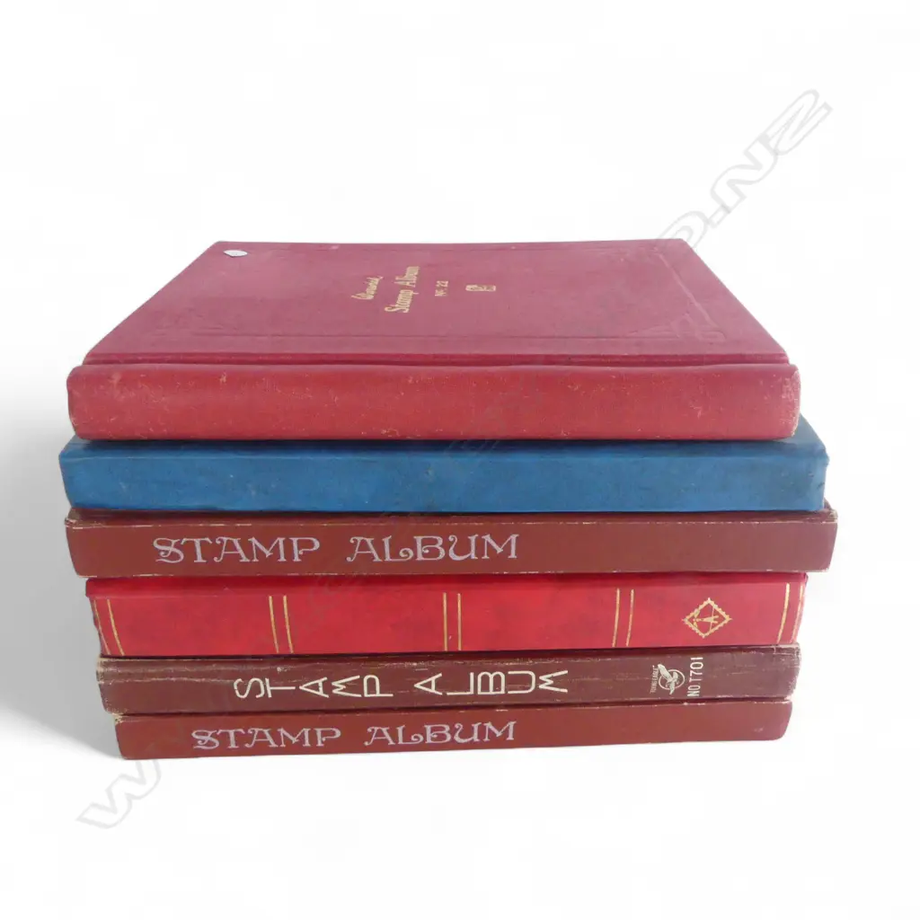 6 STAMP ALBUMS; WORLD + GREAT BRITAIN + U.S.A. & CANADA Image 1++