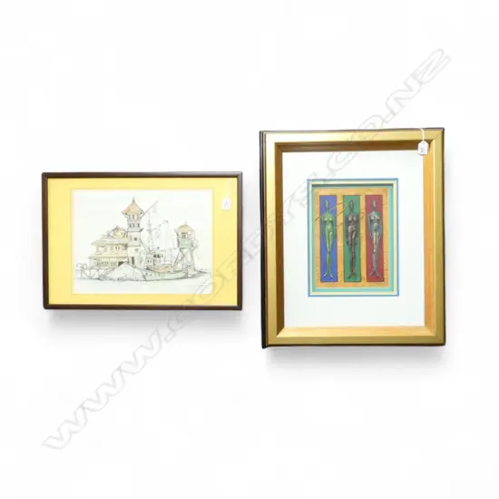 2 ARTWORKS; PAMELA COOPER 3 NUDES & WARWICK ARMSTRONG INK DRAWING