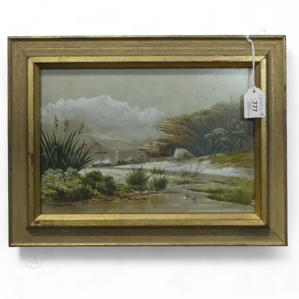SCHOOL OF J. C. HOYTE, COASTAL LANDSCAPE, WC 170x255mm Image 1++