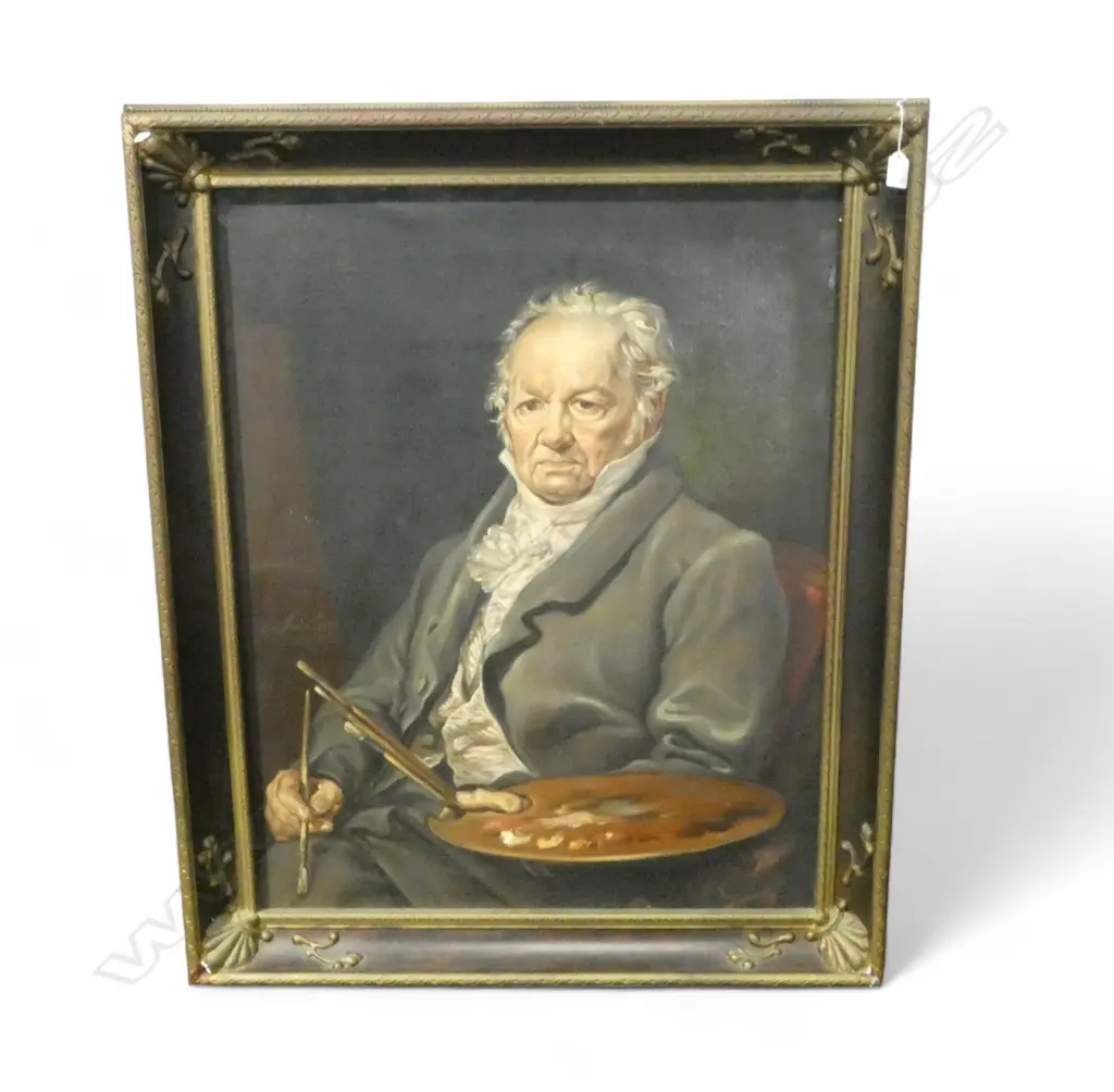 LEWIS CARRILLO GOYA PAR VICONTE LOPEZ (COPY OF) OIL ON CANVAS SIGNED 870 X 690 MM (small loss to frame corner top left) Image 1++