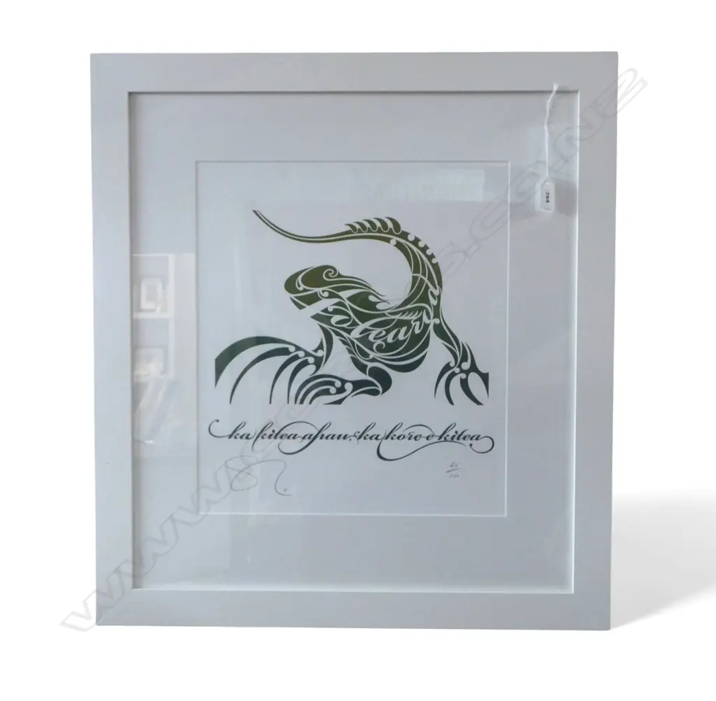 SHANE HANSEN (b. NZ 1972) 'TUATARA AOTEAROA' SCREEN PRINT 46/100 420x370mm  Image 1++