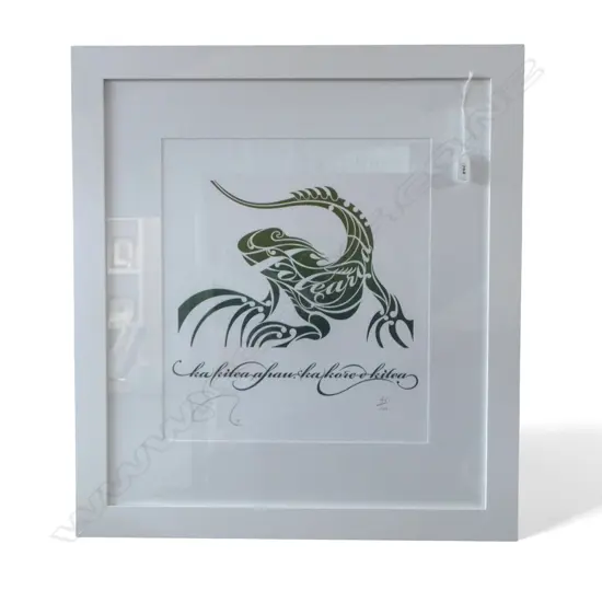 SHANE HANSEN (b. NZ 1972) 'TUATARA AOTEAROA' SCREEN PRINT 46/100 420x370mm 