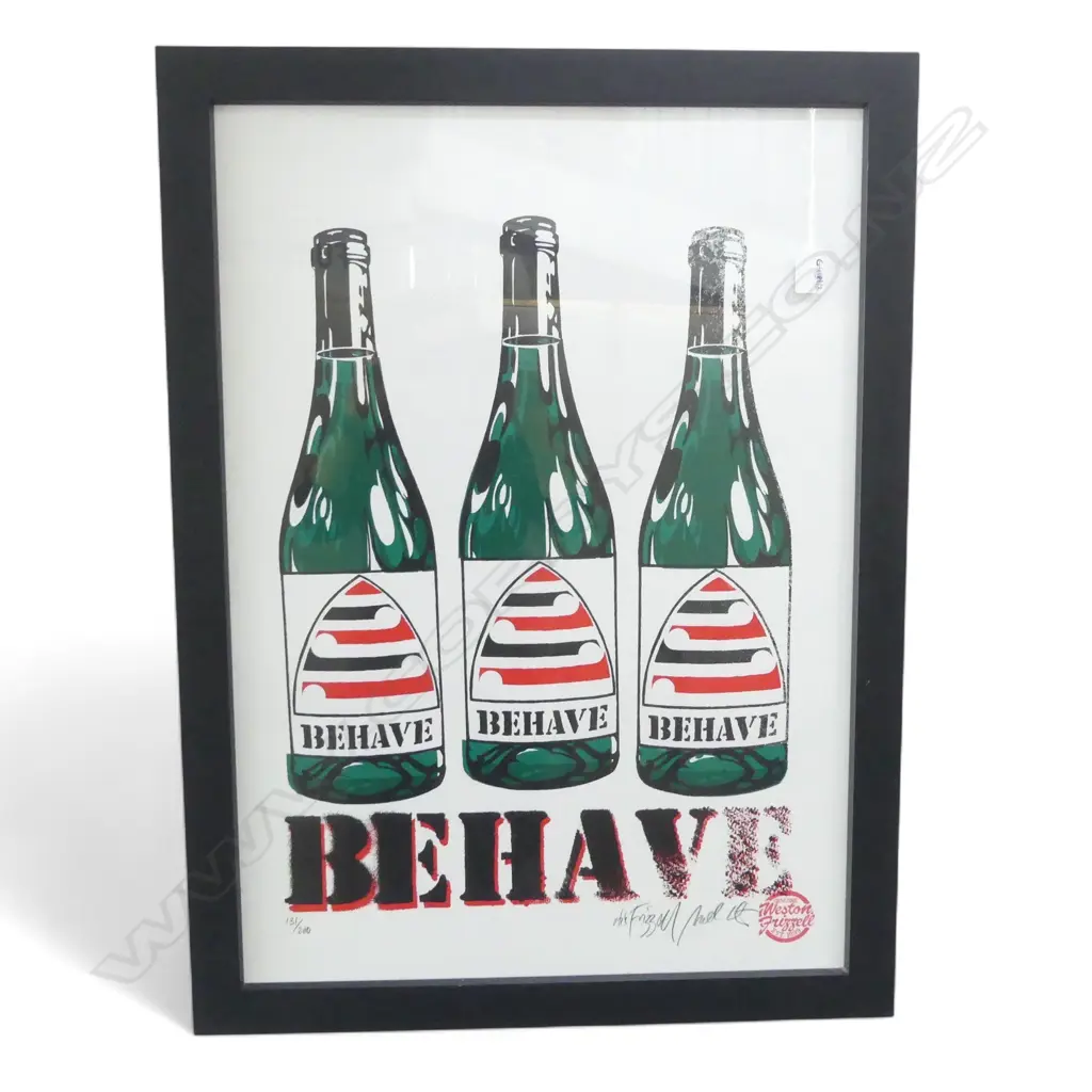WESTON FRIZZELL 'BEHAVE' PRINT 131/200 SIGNED 745x530mm Image 1++