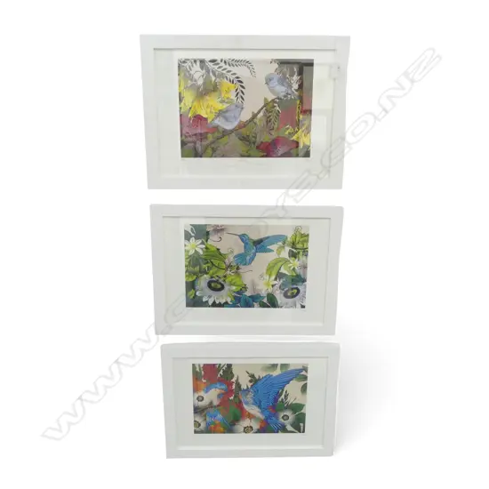 3 FLOX BIRD EDITIONED PRINTS; 357/500, 348/500 + 328/500, 290x490mm